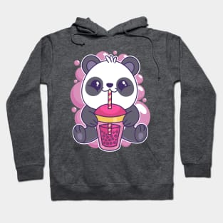 Baby Panda Drinking Bubble Tea Cute Kawaii Bear Hoodie